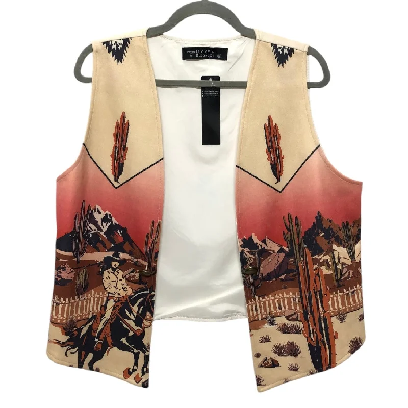 Vest Other By Clothes Mentor In Red & Tan, Size: S