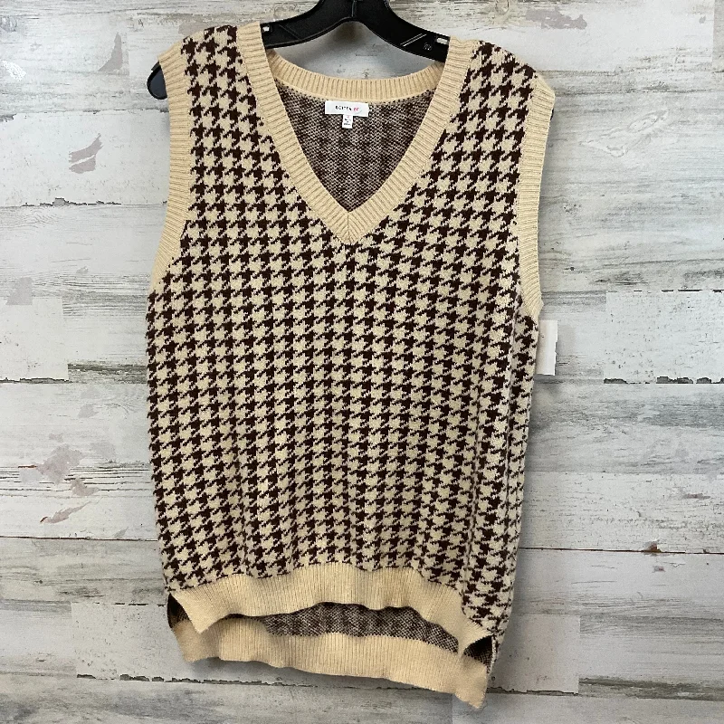 Vest Sweater By better be  In Tan, Size: M