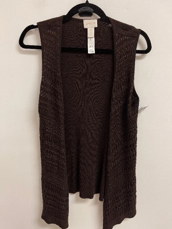 Vest Sweater By Chicos In Brown, Size: S