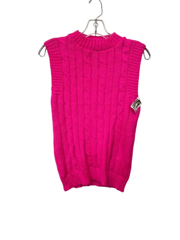 Vest Sweater By Clothes Mentor In Pink, Size: M