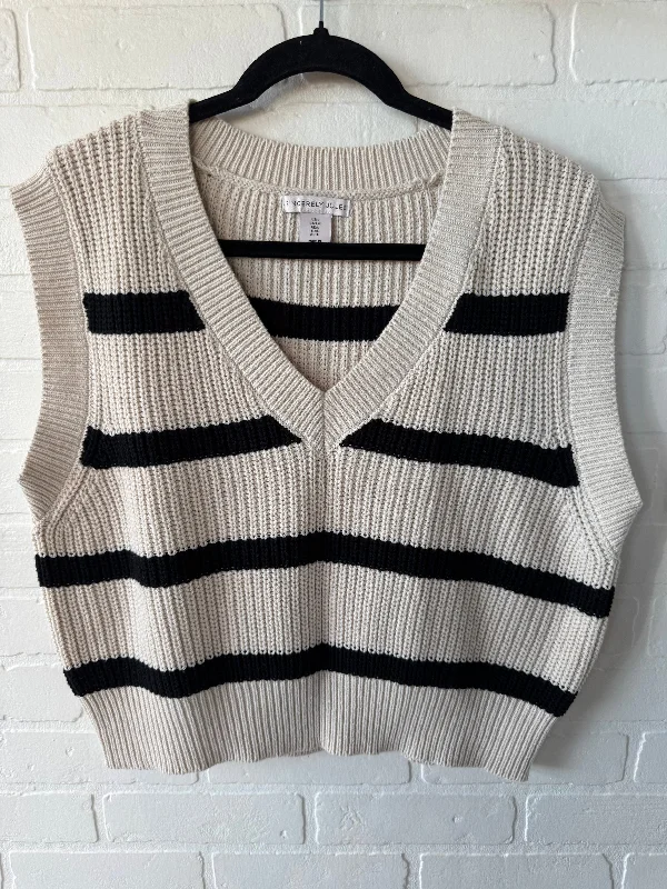 Vest Sweater By Cmb In Black & Cream, Size: L