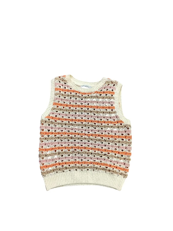 Vest Sweater By Cmc In Orange & Pink, Size: M