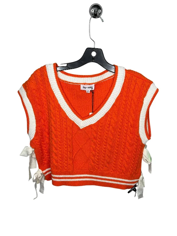 Vest Sweater By Cmc In Orange, Size: M