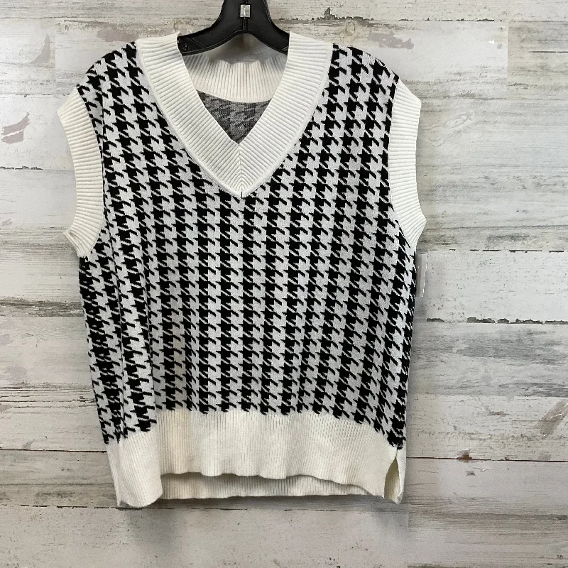 Vest Sweater By Cme In Black & White, Size: L