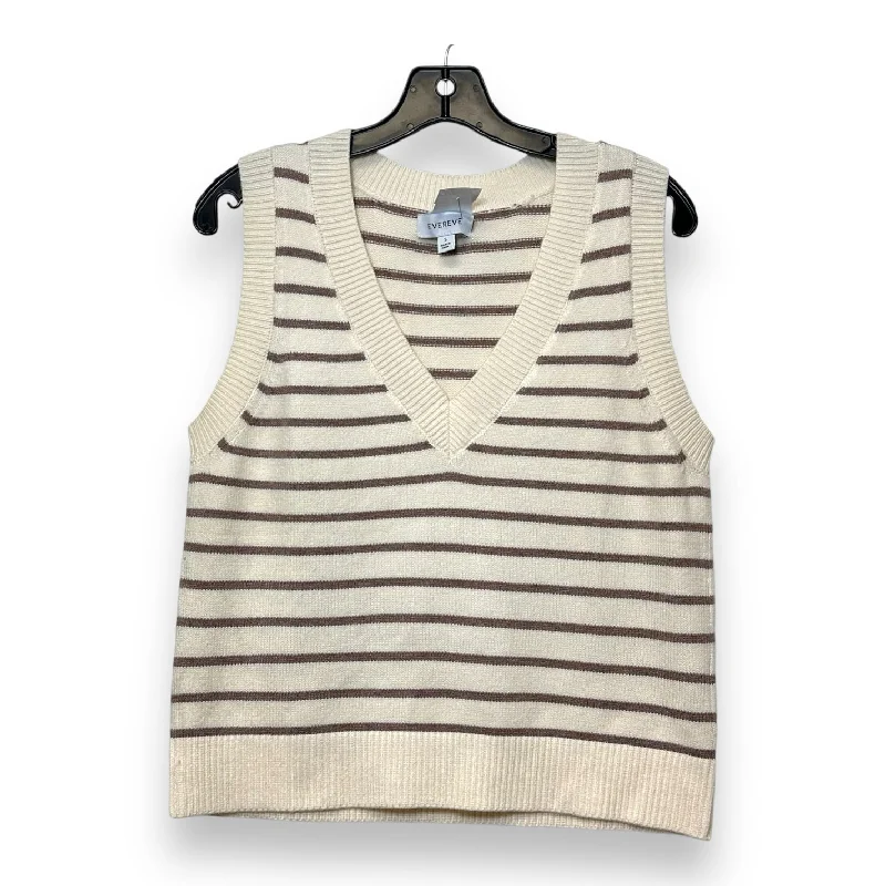 Vest Sweater By Evereve In Striped Pattern, Size: S