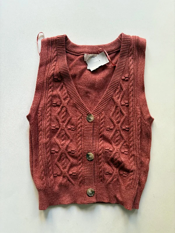 Vest Sweater By Jessica Simpson In Orange, Size: M