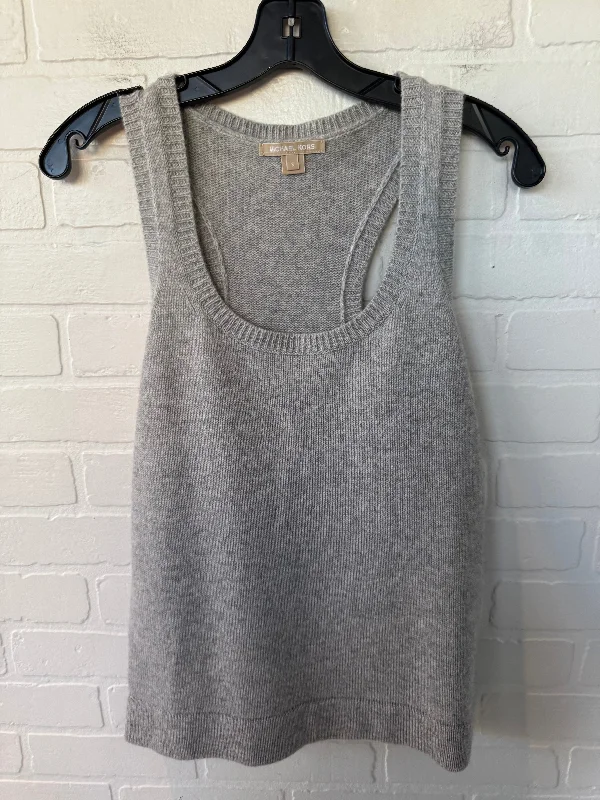 Vest Sweater By Michael By Michael Kors In Grey, Size: S