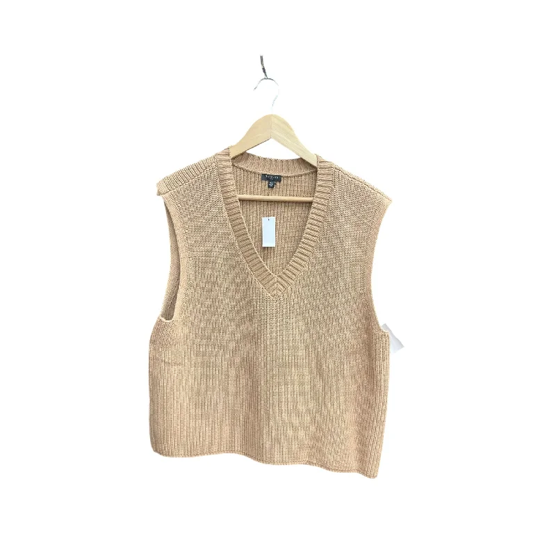 Vest Sweater By Talbots In Tan, Size: Xlp