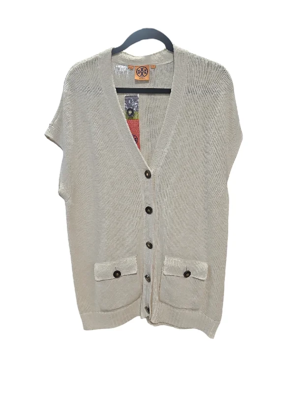 Vest Sweater By Tory Burch In Cream, Size: L