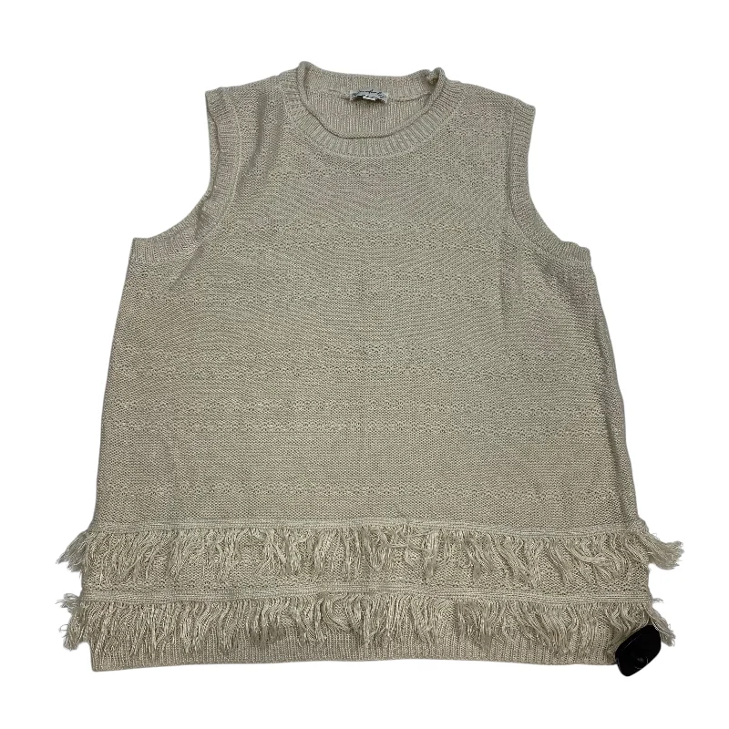 Vest Sweater By Wonderly In Cream, Size: L