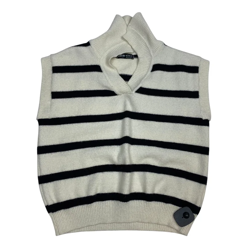 Vest Sweater By Shein In Black & Cream, Size: S