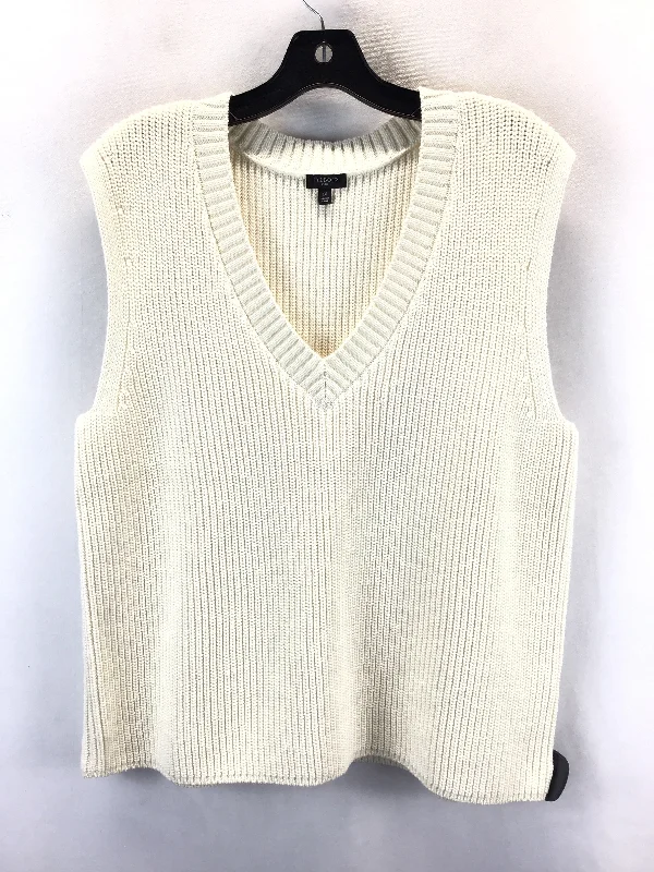 Vest Sweater By Talbots In Cream, Size: 1x