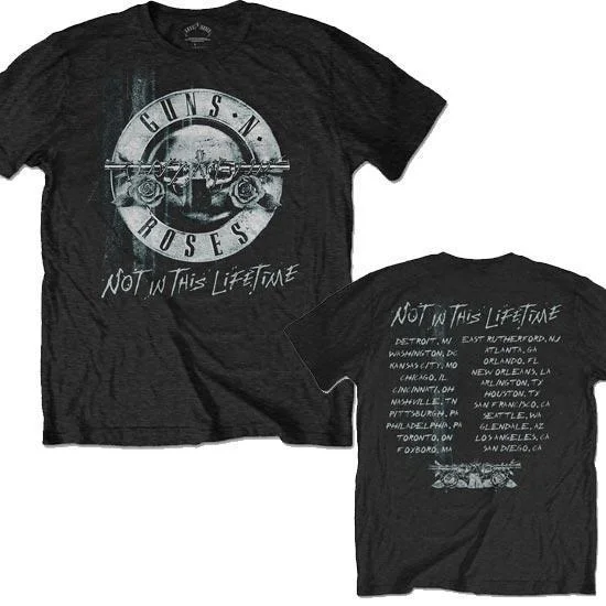 T-Shirt - Guns N Roses - Not in this Lifetime - Black & White logo