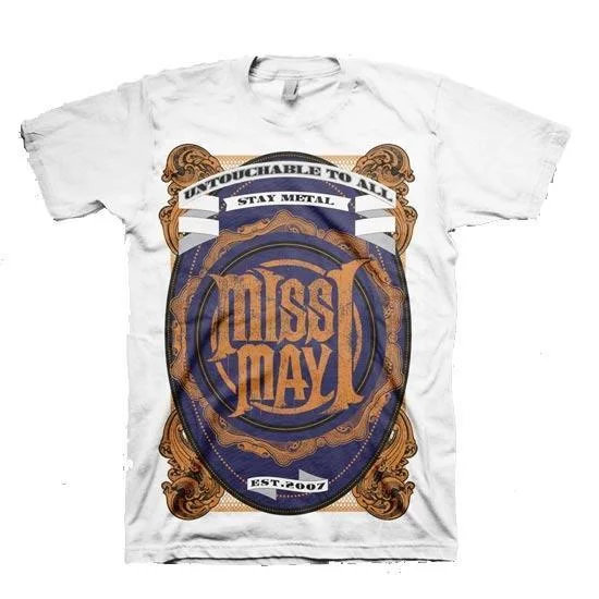 CLEARANCE - T-Shirt - Miss May I - Metal Crest - White