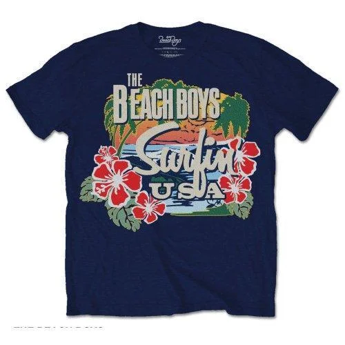 T-Shirt - Beach Boys (the) - Surfin USA Tropical - Navy