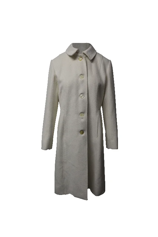 Aquascutum Great Coat in Cream Angora Wool