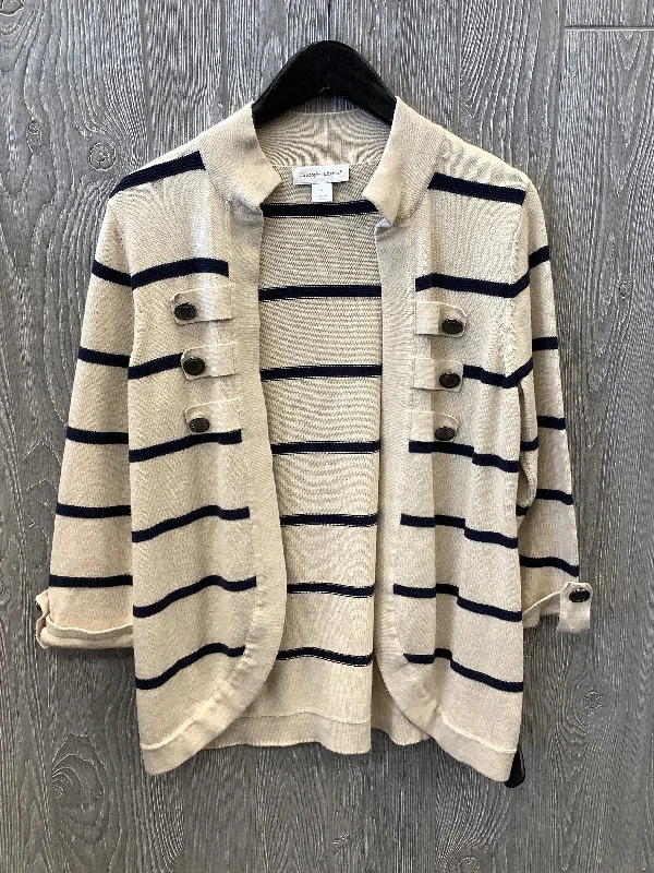 Cardigan By Christopher And Banks In Striped Pattern, Size: S