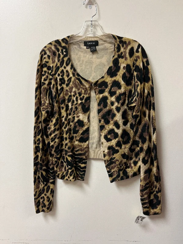 Cardigan By Karen Kane In Animal Print, Size: Xl