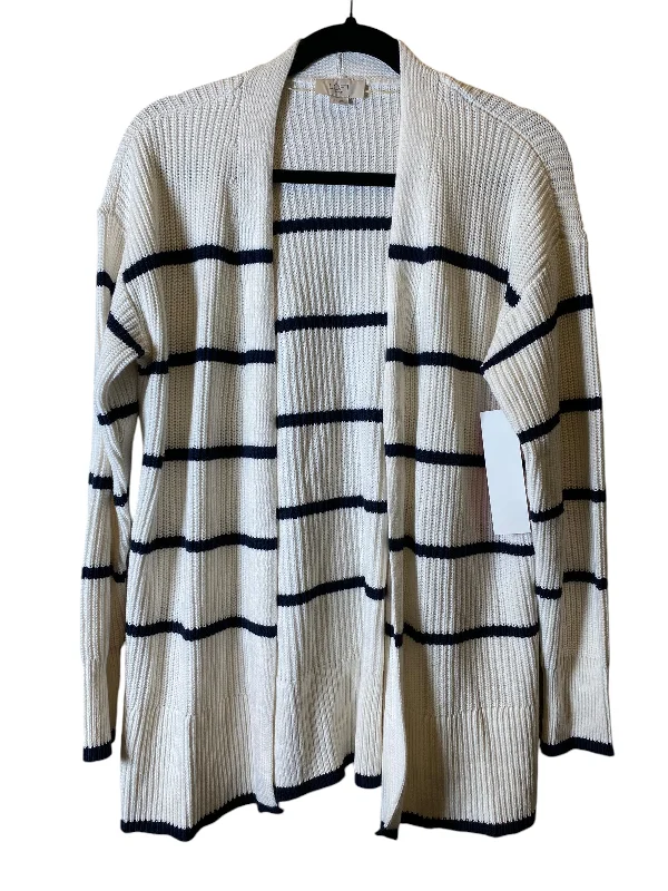 Cardigan By Loft In Striped Pattern, Size: M