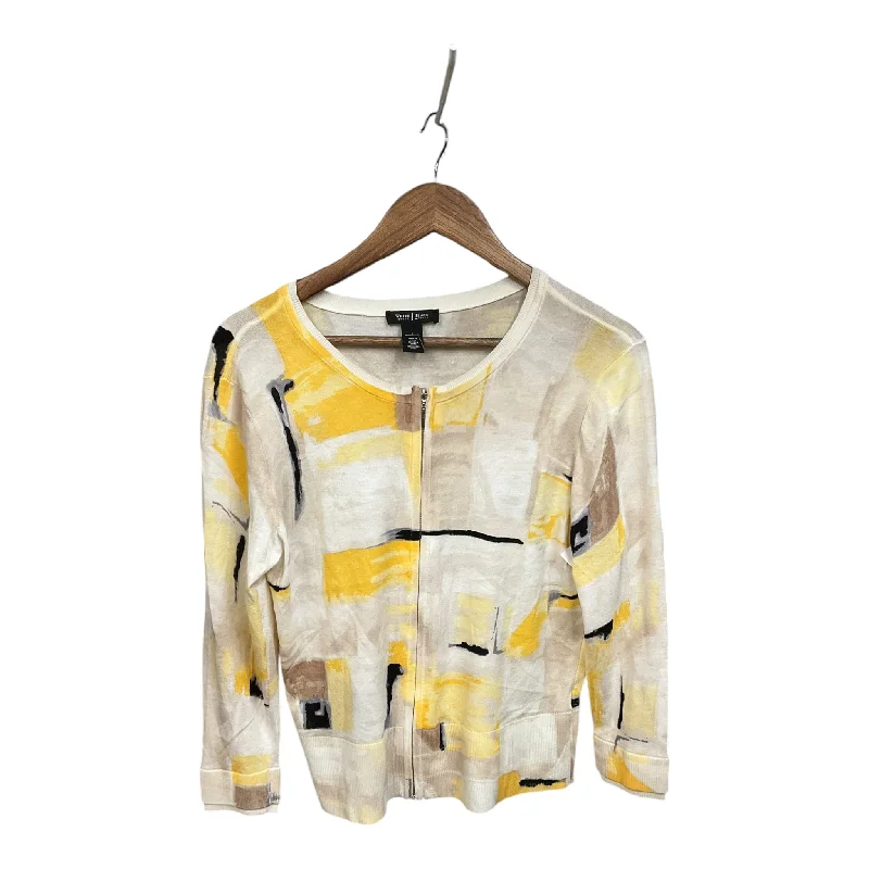 Cardigan By White House Black Market In Tan & Yellow, Size: L