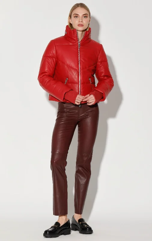 Edwina Jacket, Red - Leather