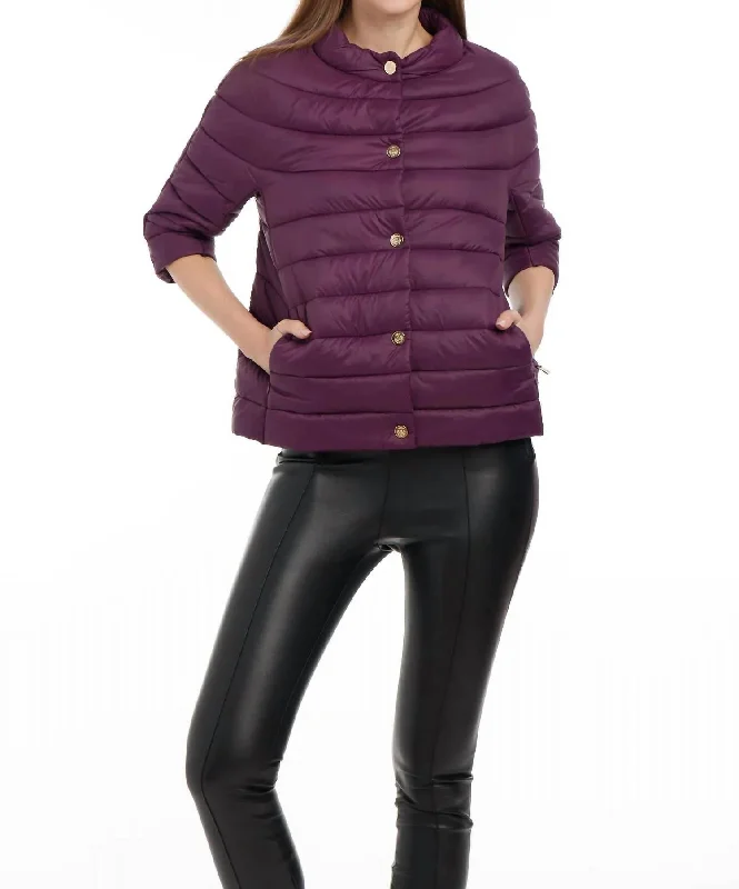 Lexi Puffer Jacket In Cranberry