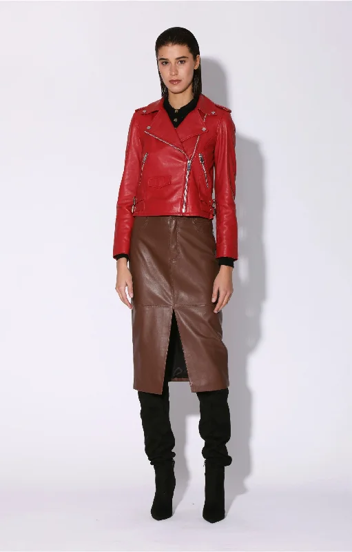 Liz Jacket, Red - Leather