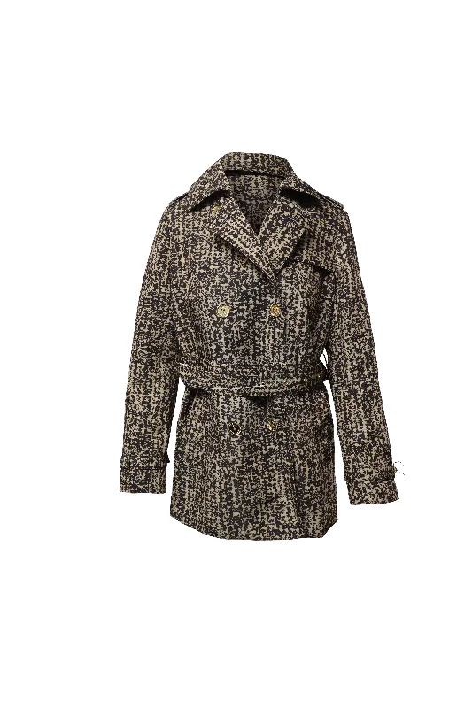 Michael Kors Printed Trench Coat in Brown Polyester