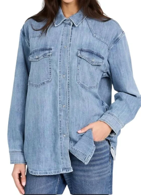 Mimi Overshirt In Salt Blue