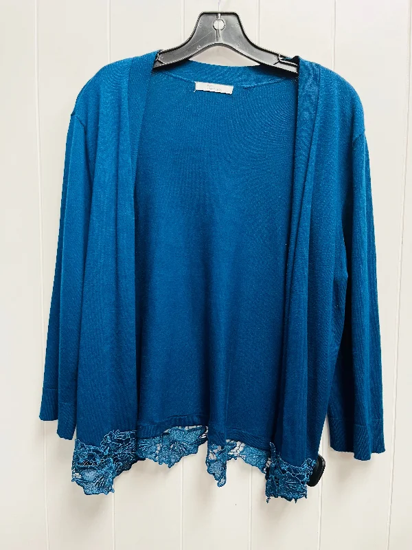 Sweater Cardigan By 89th And Madison In Teal, Size: M