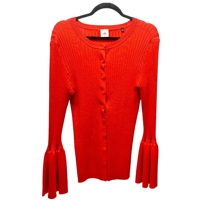 Sweater Cardigan By Cabi In Red, Size: L