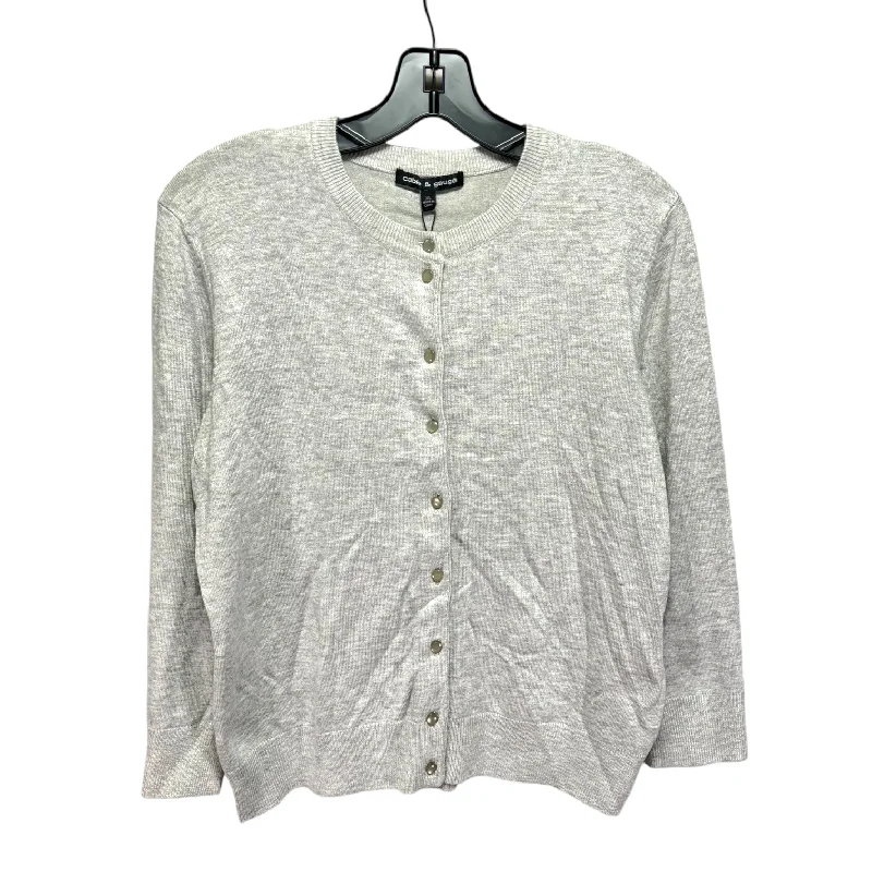 Sweater Cardigan By Cable And Gauge In Grey, Size: Xl