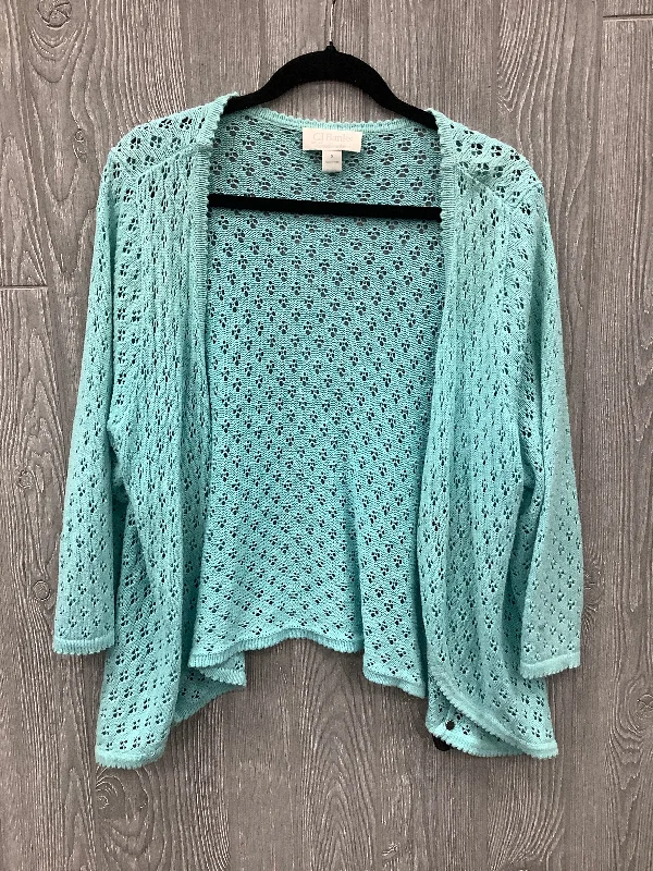 Sweater Cardigan By Cj Banks In Teal, Size: Xl