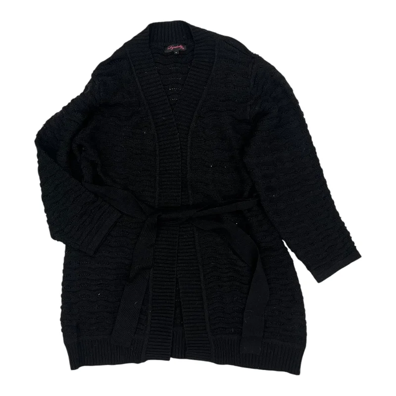 Sweater Cardigan By Clothes Mentor In Black, Size:L