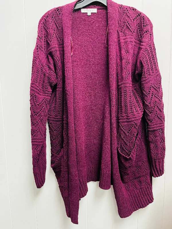 Sweater Cardigan By Clothes Mentor In Purple, Size: S