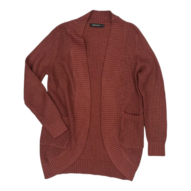 Sweater Cardigan By Clothes Mentor In Red, Size:S