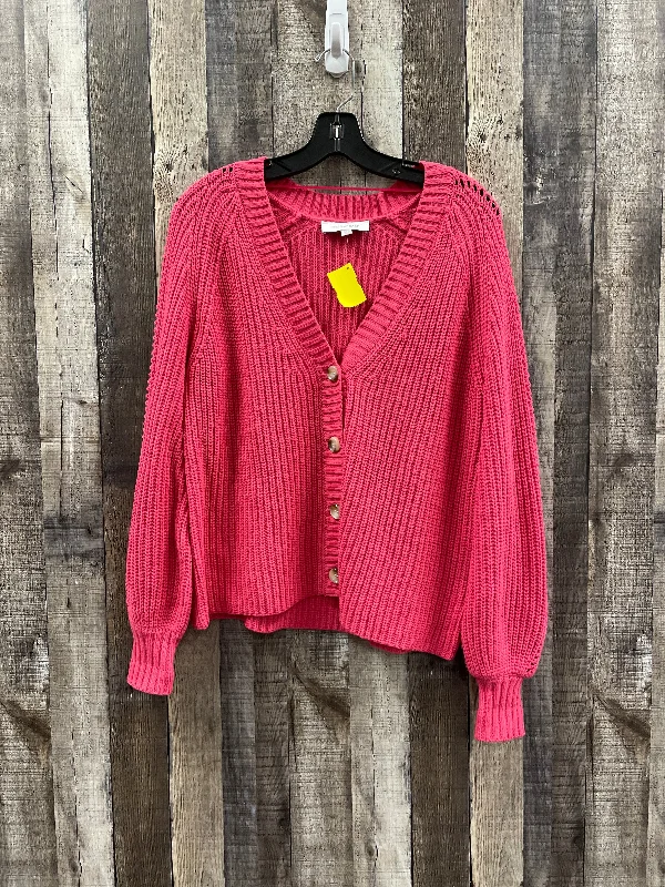 Sweater Cardigan By Cme In Pink, Size: M