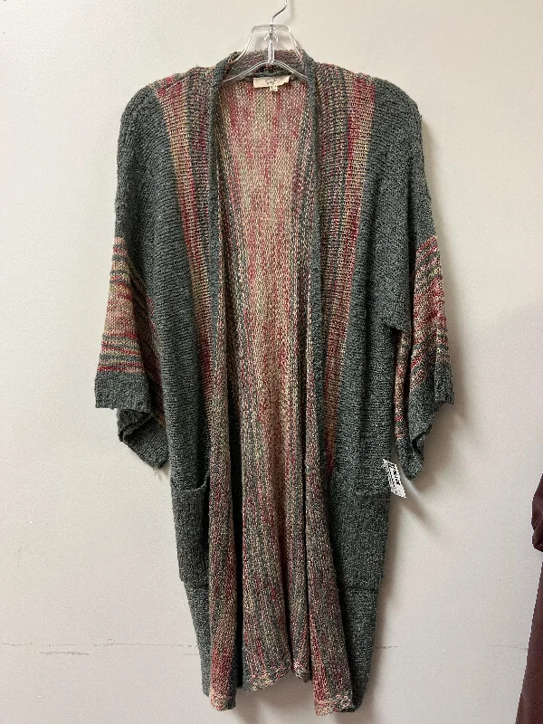 Sweater Cardigan By Easel In Grey, Size: M