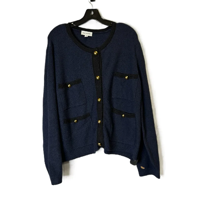 Sweater Cardigan By Free Assembly In Navy, Size: Xl