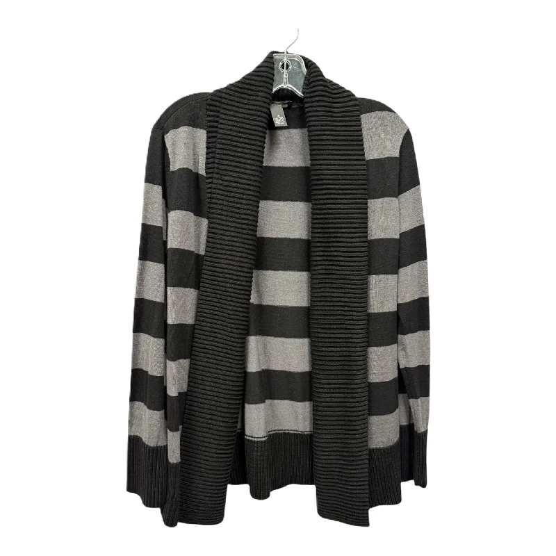 Sweater Cardigan By Inc In Black & Grey, Size: M