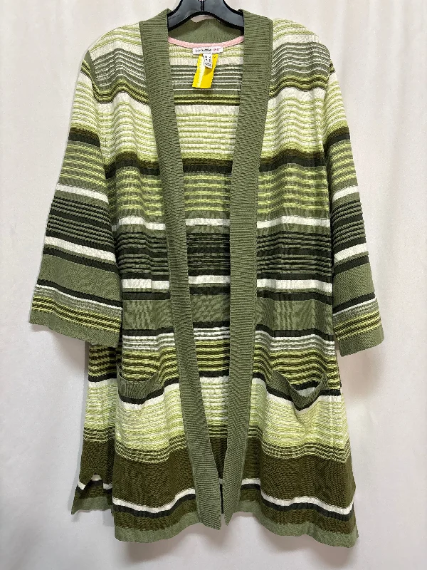 Sweater Cardigan By Isaac Mizrahi Live Qvc In Green, Size: L