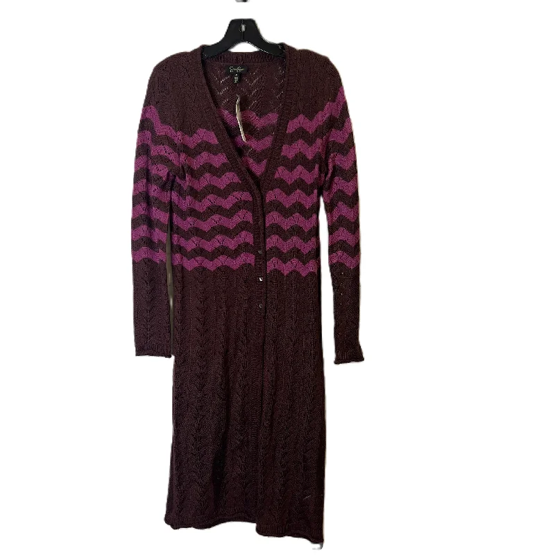 Sweater Cardigan By Jessica Simpson In Purple, Size: M