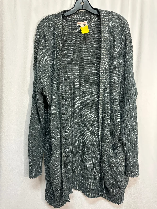 Sweater Cardigan By Knox Rose In Grey, Size: Xl