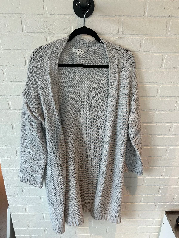 Sweater Cardigan By Miracle In Grey, Size: S