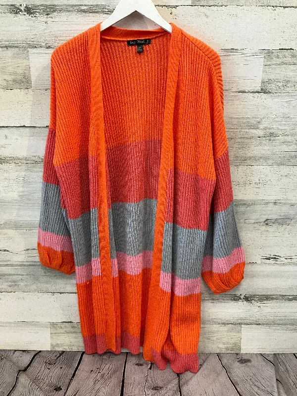 Sweater Cardigan By Say What In Orange, Size: M