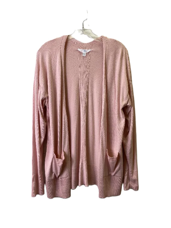 Sweater Cardigan By Time And Tru In Pink, Size: L