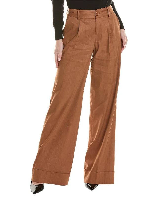 alice + olivia Tomasa Linen-Blend Pant