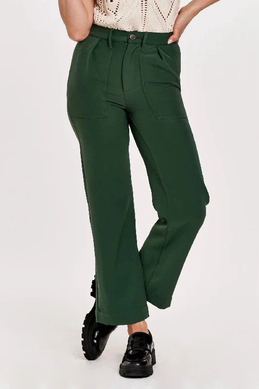 Cordova High Rise Straight Leg Cropped Pant In Cypress