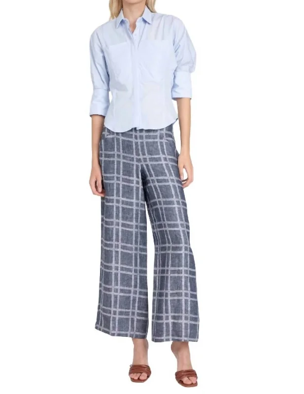 Hepburn Pant In Indigo Plaid