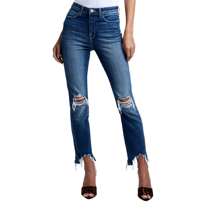 High Line Jean In Distressed Plaza